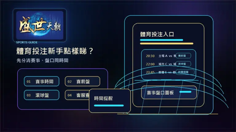 盛世天朝體育投注新手點樣睇？先分清賽事、盤口同時間